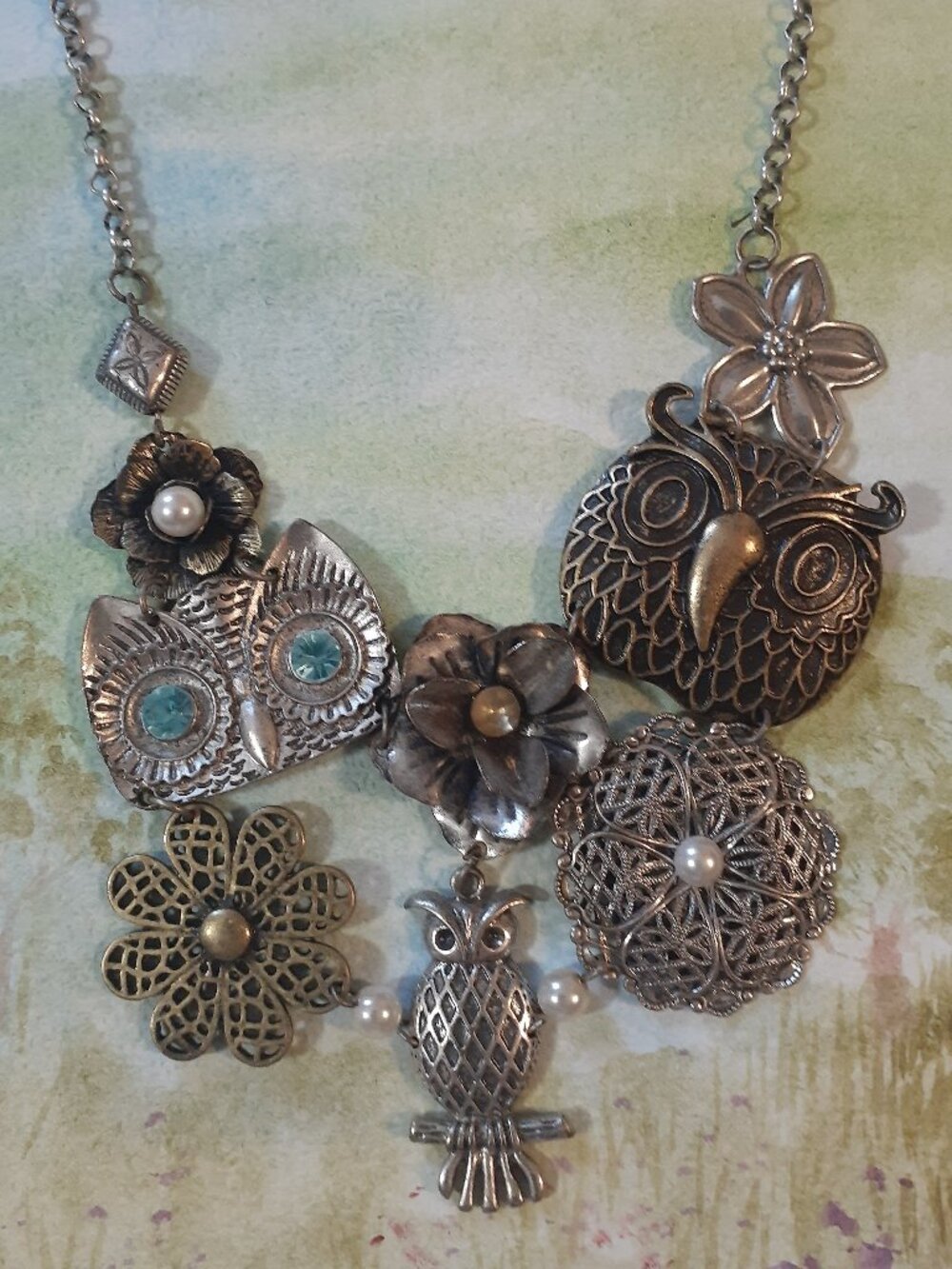 Three Owls Necklace Fairycore/ Witchy